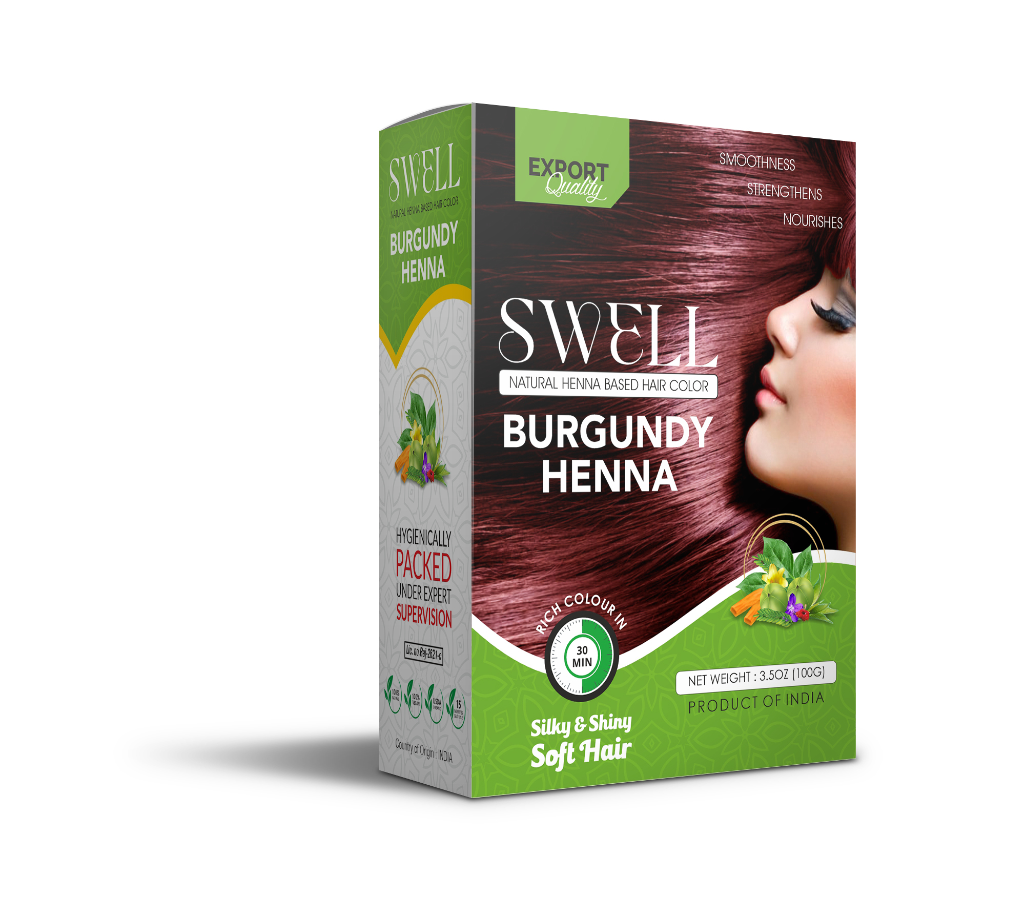 Swell Henna Based Hair Color Burgundy